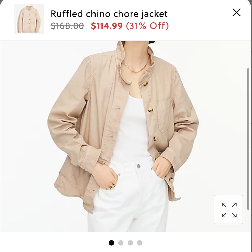 J Crew Ruffled Chino Chore Jacket